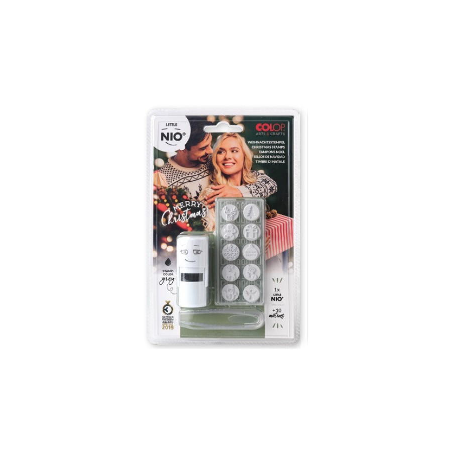 10103-BLISTER IMPRENTILLA LITTLE NIO 10 PICTOS TEMATICA "HECHO A MANO" COLOP NIL003