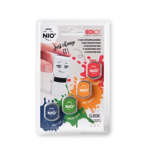 10109-BLISTER 4 RECAMBIOS ALMOHADILLAS LITTLE NIO 4 COLORES SOLIDOS SURTIDOS COLOP NIL099