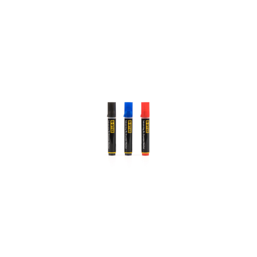 Bi-Office PE4004 marcador 3 pieza(s) Punta redonda Negro, Azul, Rojo