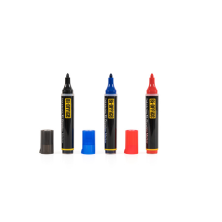 Bi-Office PE4004 marcador 3 pieza(s) Punta redonda Negro, Azul, Rojo