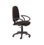 10411-SILLA OPERATIVA TAPIZADA TELA NEGRA CON APOYABRAZOS ROCADA RD930/4+956