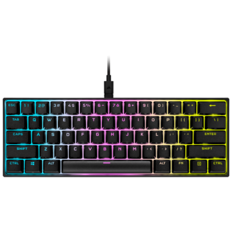 10539-Corsair K65 RGB MINI 60% Mechanical Gaming teclado USB QWERTY Ingles, Espanol Negro