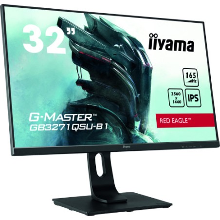 10569-MONITOR IIYAMA 32" GAMING G-MASTER, GB3271QSU-B1,QHD, 2560 x 1440, 1MS, 165HZ, ALT, INCL, REG ALT, USB, HDMI, DISP