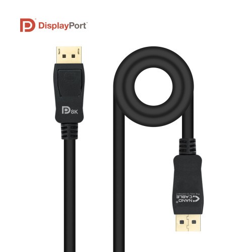 Nanocable Cable DISPLAYPORT 1.4 CERTIFICADO VESA, DP/M - DP/M, Negro, 1.5 m