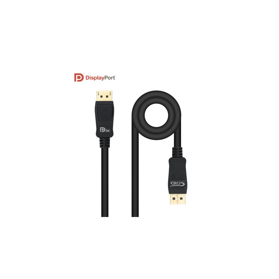 Nanocable Cable DISPLAYPORT 1.4 CERTIFICADO VESA, DP/M - DP/M, Negro, 1.5 m