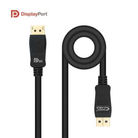 Nanocable Cable DISPLAYPORT 1.4 CERTIFICADO VESA, DP/M - DP/M, Negro, 1.5 m