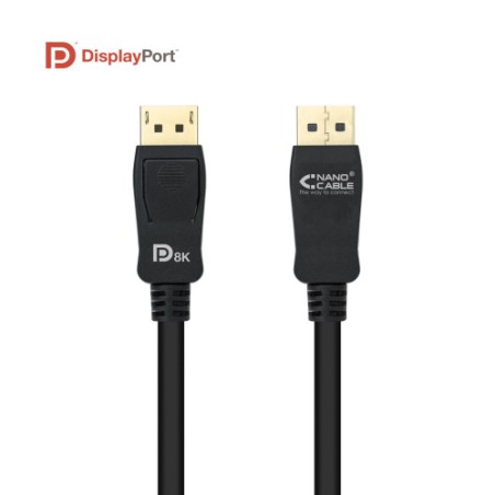 Nanocable Cable DISPLAYPORT 1.4 CERTIFICADO VESA, DP/M - DP/M, Negro, 1.5 m