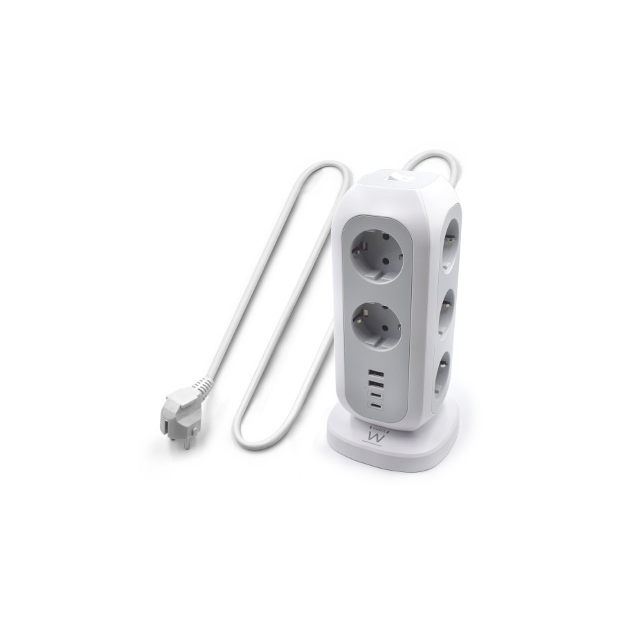 Ewent EW3861 base multiple 2 m 11 salidas AC Interior Blanco