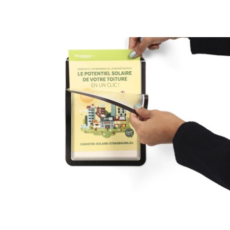 PACK DE 2 MARCOS ADHESIVO MAGNETO A5 CIERRE MAGNETICO NEGRO TARIFOLD 194977