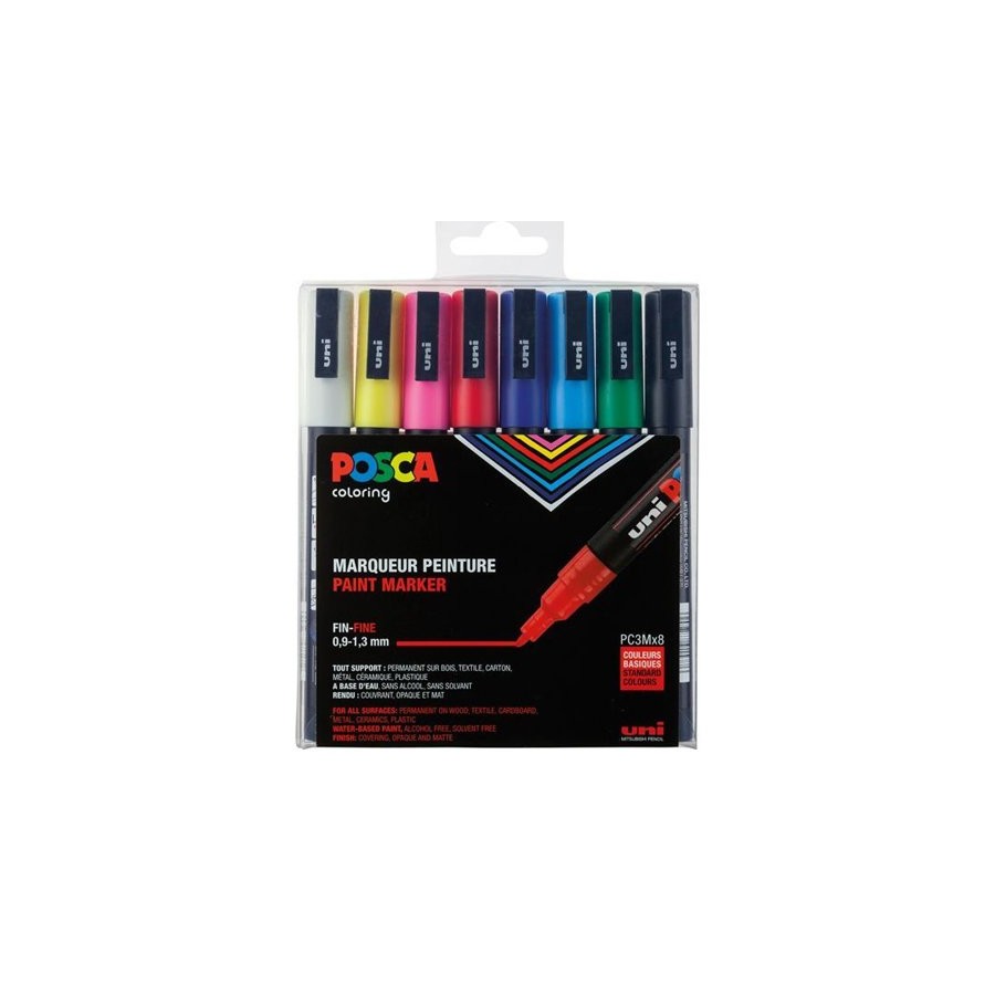 10773-ESTUCHE 8 UDS. PC-3M BASIC POSCA UNIBALL 182634670