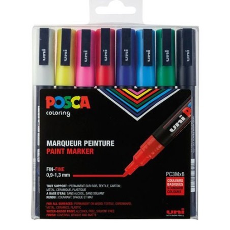 10773-ESTUCHE 8 UDS. PC-3M BASIC POSCA UNIBALL 182634670