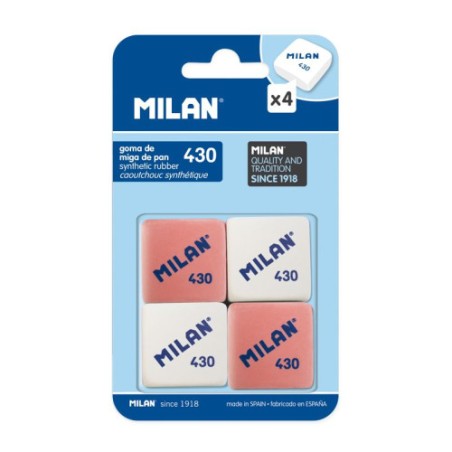 10783-Milan BMM9215 goma Caucho Rosa, Blanco 4 pieza(s)