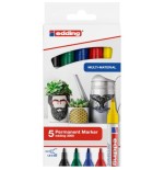 10797-Edding 3000 marcador permanente Punta redonda Negro, Azul, Verde, Rojo, Amarillo 5 pieza(s)