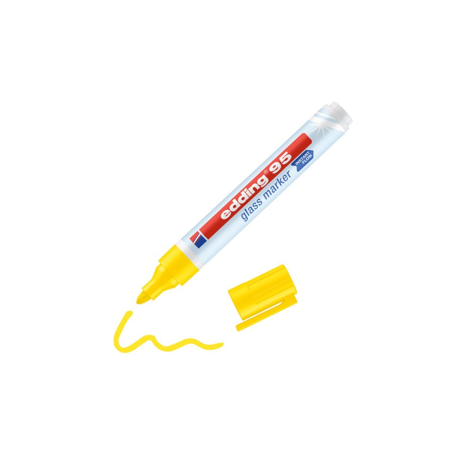 10801-MARCADOR DE PUNTA REDONDA PARA CRISTAL GROSOR DE TRAZO: 1,5 - 3 MM COLOR: 05. AMARILLO EDDING 95-05