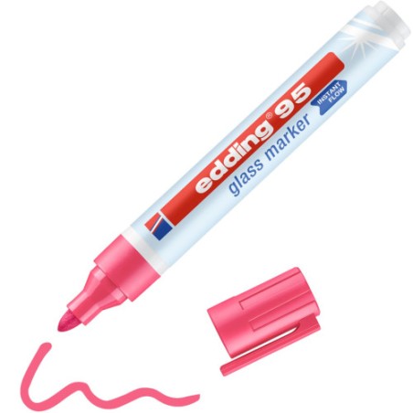 10805-MARCADOR DE PUNTA REDONDA PARA CRISTAL GROSOR DE TRAZO: 1,5 - 3 MM. COLOR: 09. FUCSIA EDDING 95-09