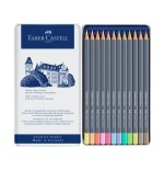 10816-ESTUCHE METALICO CON 12 LAPICES DE COLORES PASTEL ACUARELABLES GOLDFABER. FABER CASTELL 114622