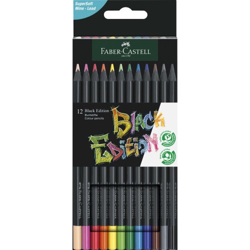 10817-ESTUCHE 12 LAPICES DE COLORES BLACK EDITION. FABER CASTELL 116412