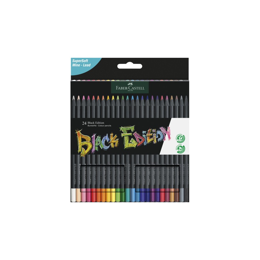 10818-ESTUCHE 24 LAPICES DE COLORES BLACK EDITION. FABER CASTELL 116424