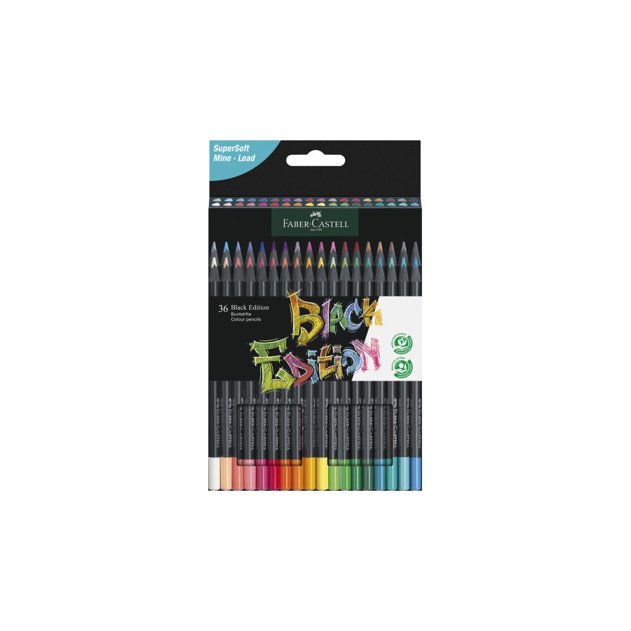 10819-ESTUCHE 36 LAPICES DE COLORES BLACK EDITION. FABER CASTELL 116436