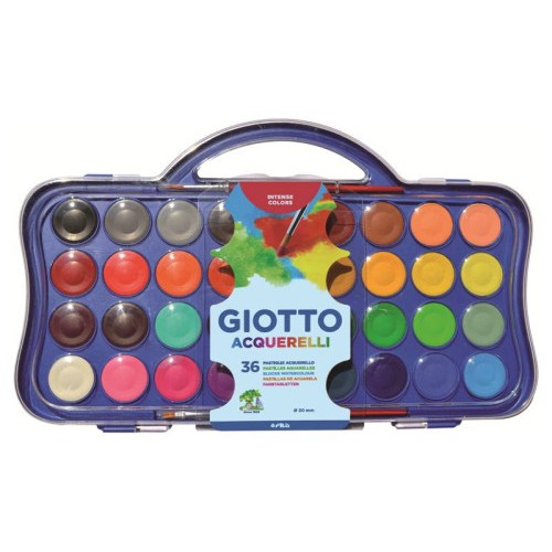10838-ESTUCHE 36 ACUARELAS 30 MM + 2 PINCELES GIOTTO F353600