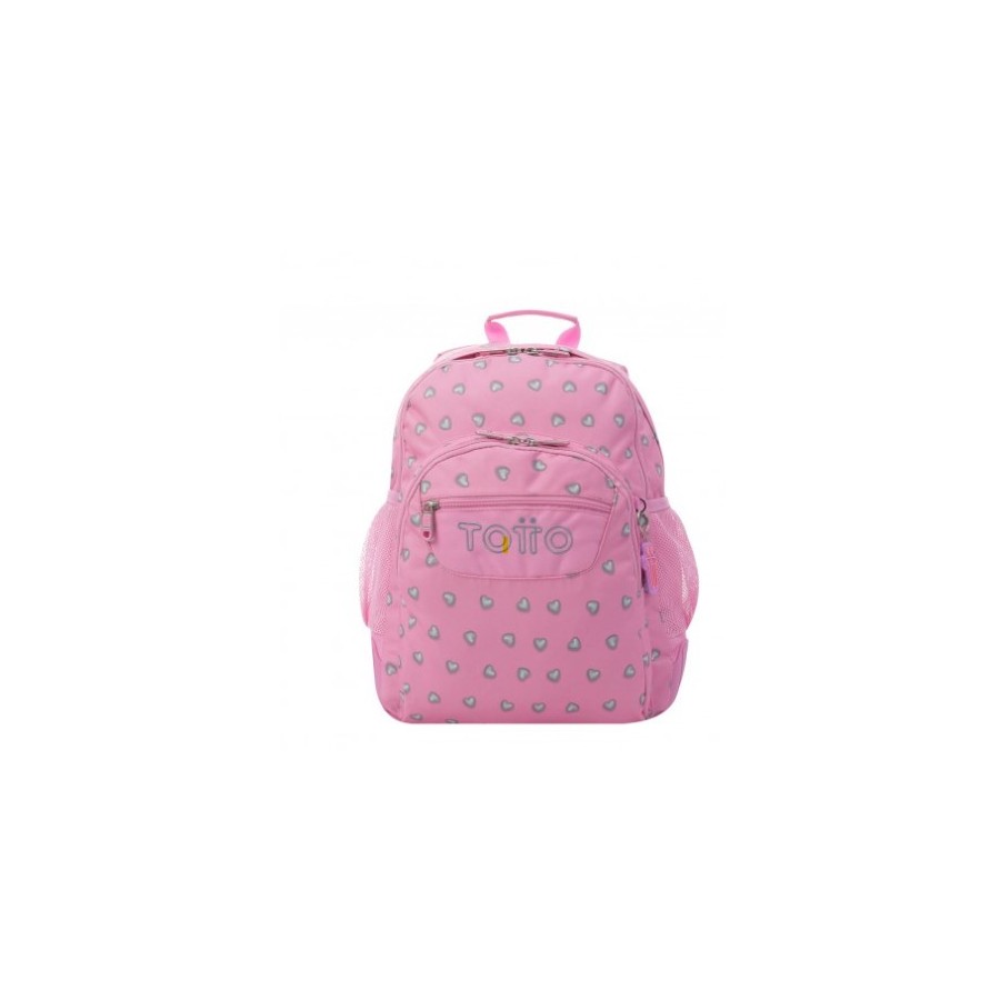 10843-MOCHILA INFANTIL ROSA CORAZONES BOLSILLOS MA04ECO029-2120N-7IU TOTTO