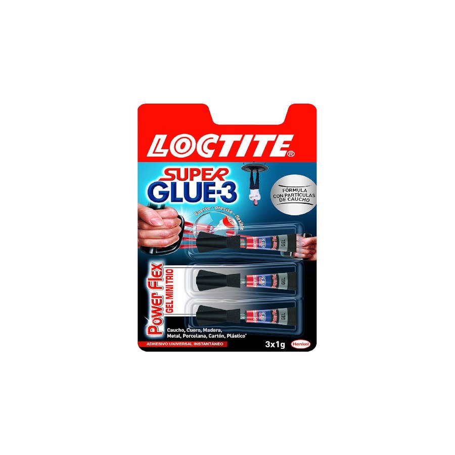 1085-ADHESIVO INSTANTANEO SUPER GLUE-3X1GR. MONODOSIS POWER GEL LOCTITE 2640066
