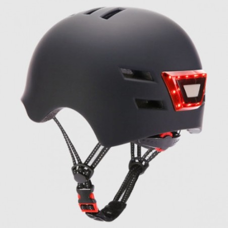 10872-YOUIN CASCO CON LED FRONTAL Y TRASERO NEGRO  (TALLA L)