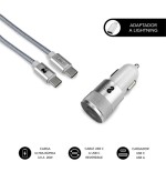 10967-DUAL CAR CHARGER PD20W+QC3.0+C TO C/LIGHTNING S