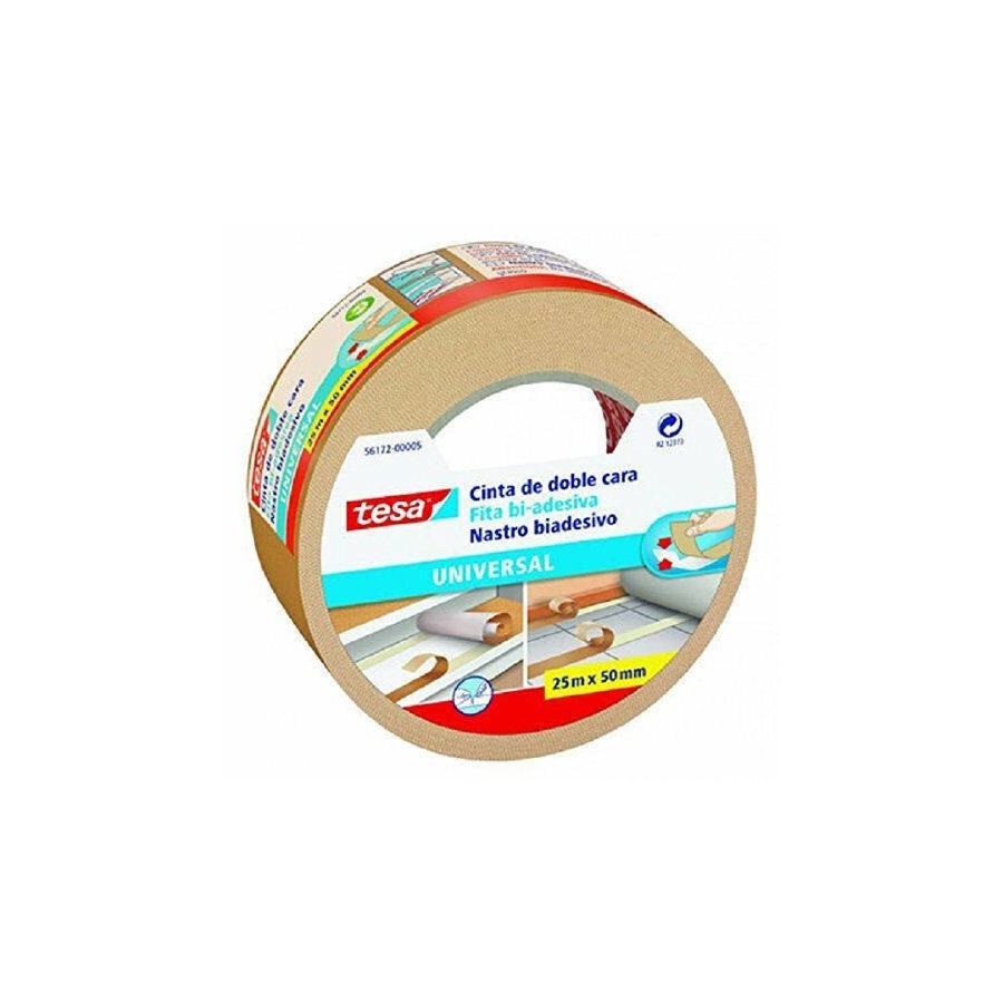 1101-CINTA ADHESIVA UNIVERSAL DOBLE CARA ESPECIAL MOQUETAS 50MM.X25M. TESA 56172-00005-12