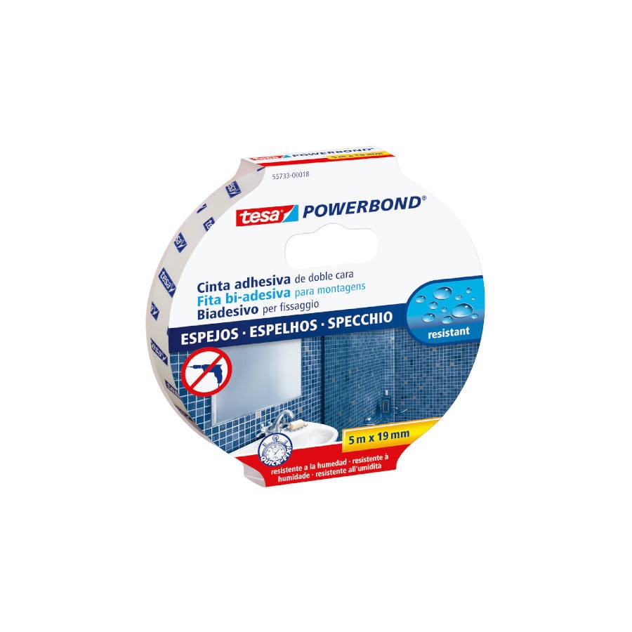 1103-CINTA ADHESIVA POWERBOND DOBLE CARA EXTRA FUERTE (ESPEJOS) 19MM.X5M. TESA 55733-00018-02