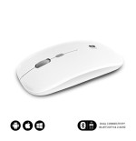 11106-SUBBLIM Raton Optico Inalambrico 2.4G y Bluetooth Dual Flat Mouse Recargable Blanco