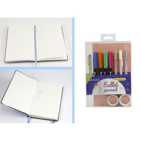 11138-SET  LIBRETA BULLET SOFT +  ROTULADORES PINCEL Y BOLIGRAFOOS BISMARK INGRAF 330619
