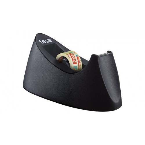 1124-DISPENSADOR SOBREMESA "PORTARROLLOS" EASY CUT CURVE ANTIDESLIZANTE + 1 ROLLOS 19MM.X10M. NEGRO TESA 53917-00000-00