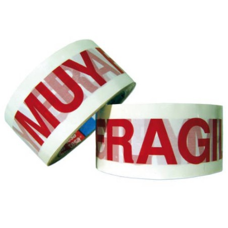 1129-CINTA DE EMBALAJE IMPRESA "MUY FRAGIL" 50MM.X66M. BLANCO / ROJO TESA 60089-00001-00
