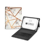 11353-SUBBLIM Funda con Teclado Keytab Pro BT Trendy Marmol Blanco