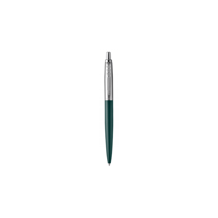 1152-BOLIGRAFO JOTTER XL GREENWICH VERDE MATE RIBETE DE COLOR CROMADO PLUMIN MEDIO TINTA AZUL PARKER 2068511