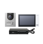 (DHI-KTP01L(S) )DAHUA KIT DE VIDEOPORTERO IP COMPUESTO POR 1X VIDEOPORTERO DHI-VTO2201F-P 1X MONITOR (VTH2421FW-P) 1X SWITCH DH-