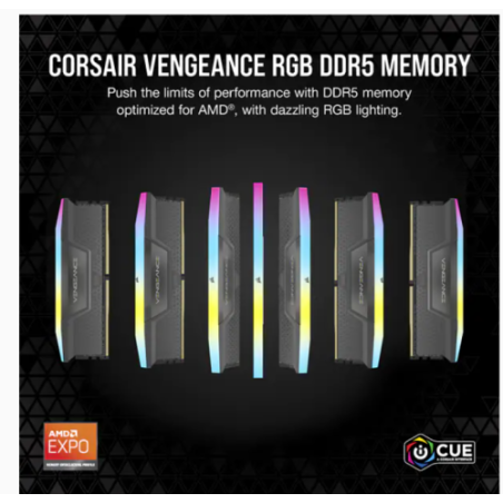 11544-MEMORIA CORSAIR DDR5 64GB 2X32GB PC5200 VENGEANCE RGB CMH64GX5M2B5200Z40K