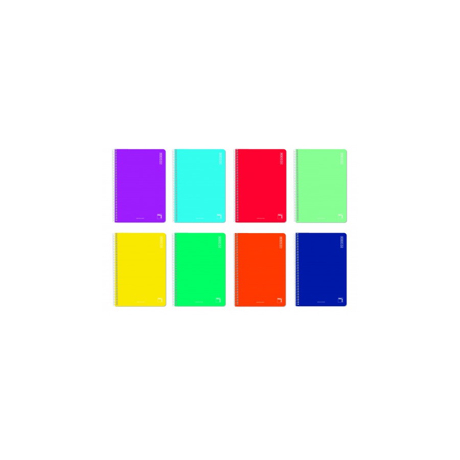 1160-CUADERNO ESPIRAL SERIE BASIC TAPA BLANDA 60 GRS. 4o (155X215MM.) 80 HOJAS PAUTADO 2,5 CON MARGEN PACSA 16430