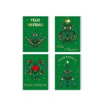11611-TARJETA FELICITACION NAVIDAD FOIL GREEN/GOLD BISMARK 330895