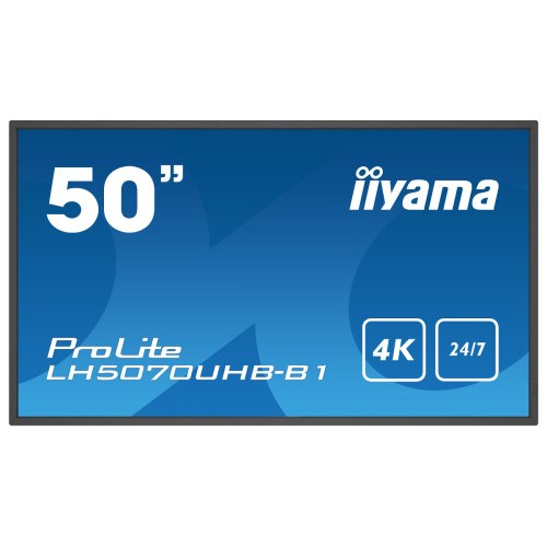 iiyama LH5070UHB-B1 pantalla de senalizacion Pantalla plana para senalizacion digital 125,7 cm (49.5") VA 700 cd / m2 4K Ultra H