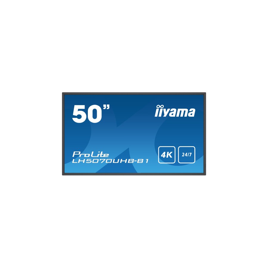 iiyama LH5070UHB-B1 pantalla de senalizacion Pantalla plana para senalizacion digital 125,7 cm (49.5") VA 700 cd / m2 4K Ultra H