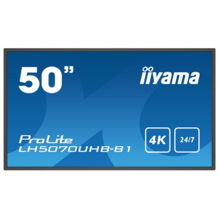 iiyama LH5070UHB-B1 pantalla de senalizacion Pantalla plana para senalizacion digital 125,7 cm (49.5") VA 700 cd / m2 4K Ultra H