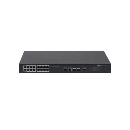 11697-(DH-PFS4218-16ET-240-V3) DAHUA SWITCH L2 HI-POE GESTIONABLE 16 PUERTOS 10/100 + 2 COMBO GIGABIT/SFP UPLINK