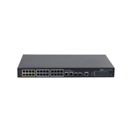 11707-(DH-LR2226-24ET-360-V2) DAHUA SWITCH L2 EPOE GESTIONABLE 24 PUERTOS 10/100 (8 EPOE/EOC + 16 POE) + 2 UPLINK COMBO