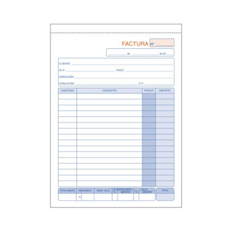 11900-TALONARIO 50 JUEGOS FACTURAS 4o NATURAL DUPLICADO CON IGIC DOHE 50063DI