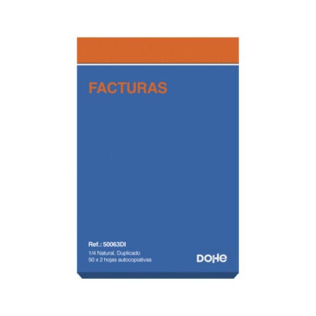 11901-TALONARIO 50 JUEGOS FACTURAS 4o NATURAL DUPLICADO CON IGIC DOHE 50063DI
