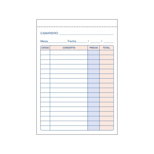 11906-TALONARIO 50 JUEGOS CAMAREROS 8o NATURAL DUPLICADO DOHE 50088D