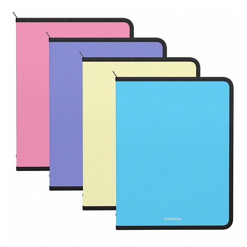 11933-CARPETA POLIPROPILENO CON CREMALLERA MATT PASTEL A4 COLORES SURTIDOS ERICH KRAUSE 59221