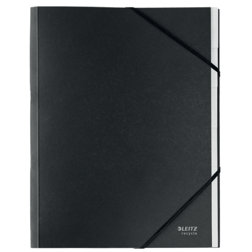 11964-CARPETA CLASIFICADORA DE CARTON 6 POSICIONES A4 RECYCLE 100% NEGRO LEITZ 39140095